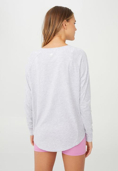 Cotton On - Active rib long sleeve top - grey marle