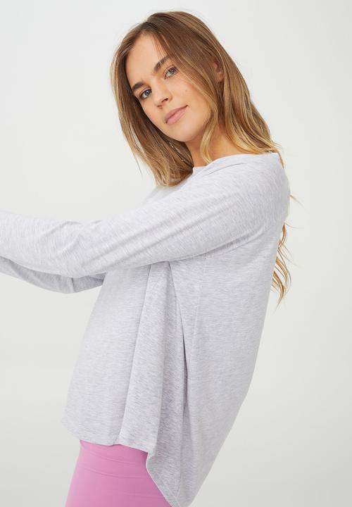 Cotton On - Active rib long sleeve top - grey marle