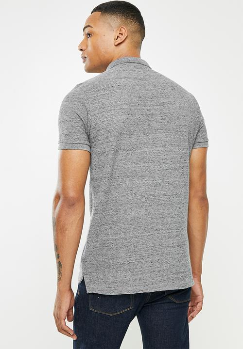 Superdry. - Classic pique short sleeve polo - grey