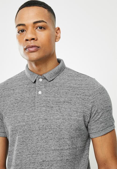 Superdry. - Classic pique short sleeve polo - grey
