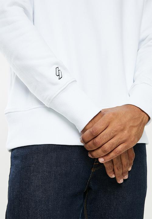 Superdry. - Corporate logo crew - white