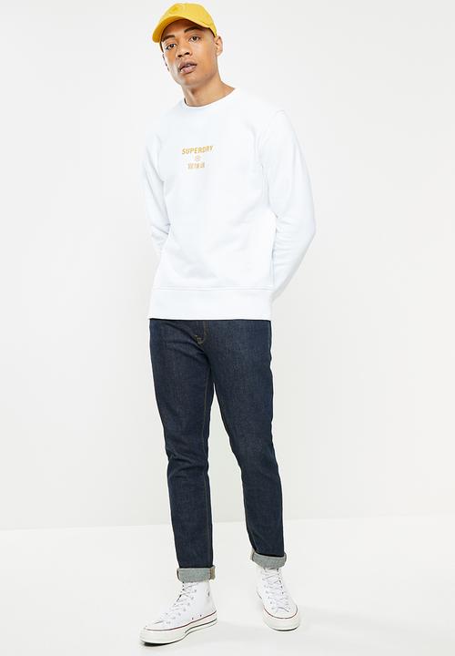 Superdry. - Corporate logo crew - white