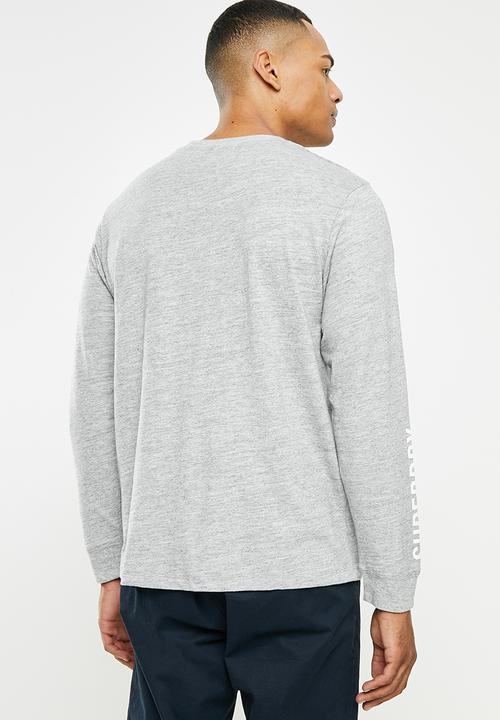 Superdry. - Superdry code logo che long sleeve top - grey