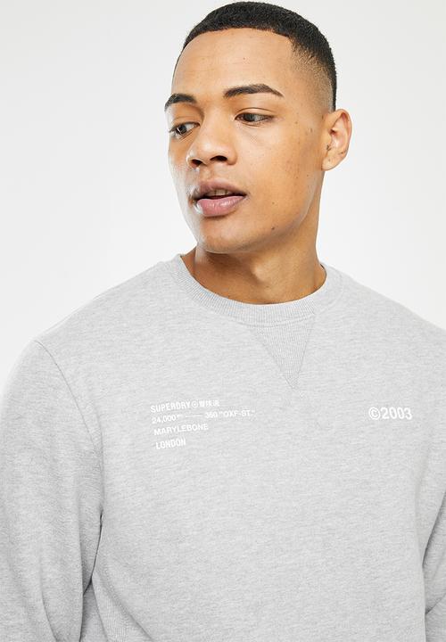 Superdry. - Corporate logo crew - grey