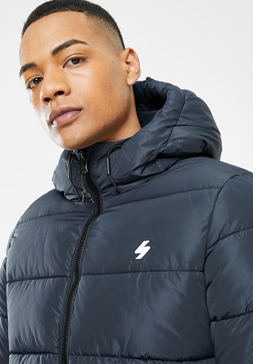 Superdry. - Hooded sports puffer - eclipse navy