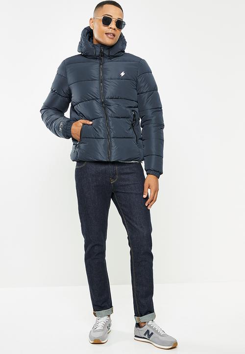 Superdry. - Hooded sports puffer - eclipse navy