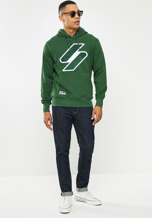 Superdry. - Superdry code logo che hood - dark green