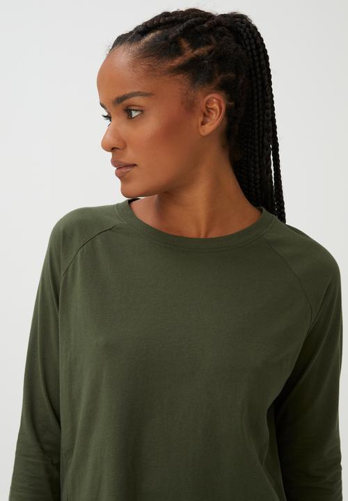 Cotton On - Active rib long sleeve top - khaki