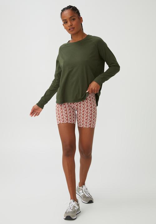 Cotton On - Active rib long sleeve top - khaki