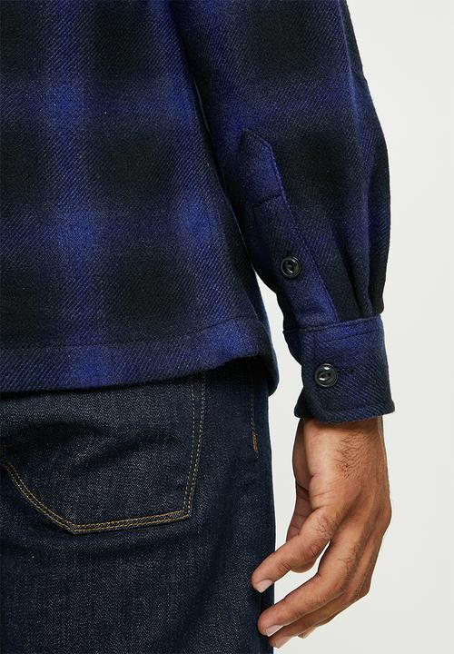 Superdry. - Wool miller overshirt - bluefalls check