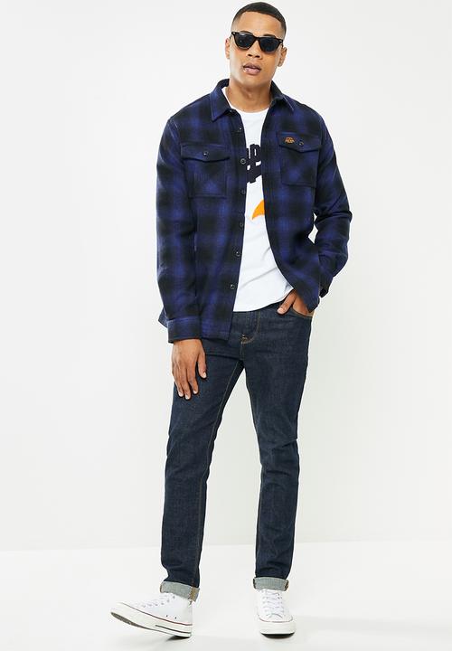 Superdry. - Wool miller overshirt - bluefalls check