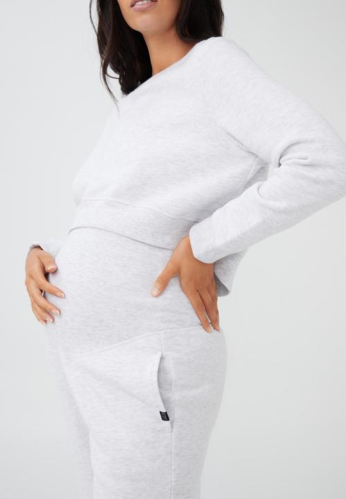 Cotton On - Maternity plush crew - cloudy grey marle