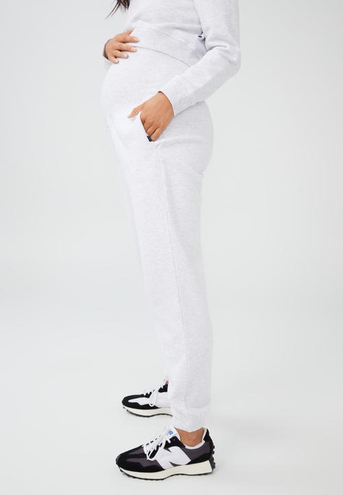 Cotton On - Maternity plush gym track pant - cloudy grey marle
