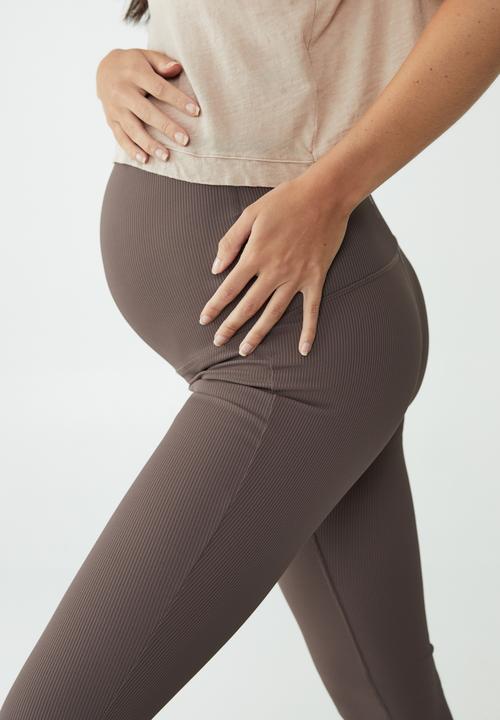 Cotton On - Maternity rib full length flare - brownie