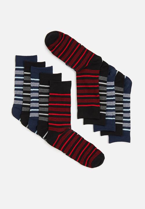 Brave Soul - Cork 5 pack stripe socks - multi