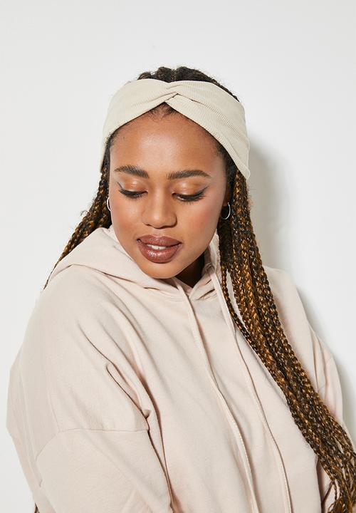 Superbalist - 2 pack headband set - cream & brown