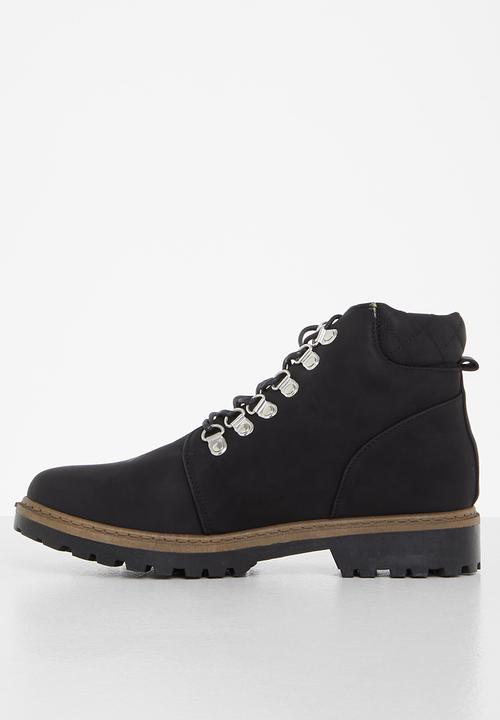 Seduction - Lace up hiking bootie - black