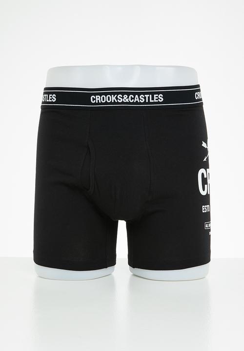 Crooks & Castle - 2-pack hoods boxers - grey & black 