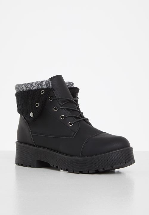 Seduction - Lined hiking boot - black