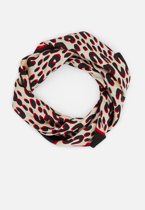 Superbalist - Animal print neckerchief - red/black