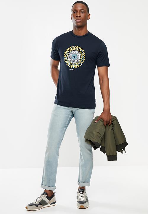 Ben Sherman - Ska check short sleeve target tee - navy
