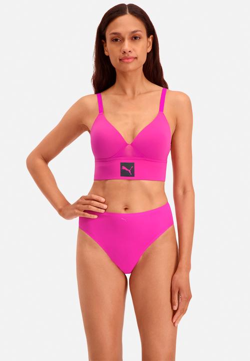 PUMA - Puma women padded longline bralette - pink