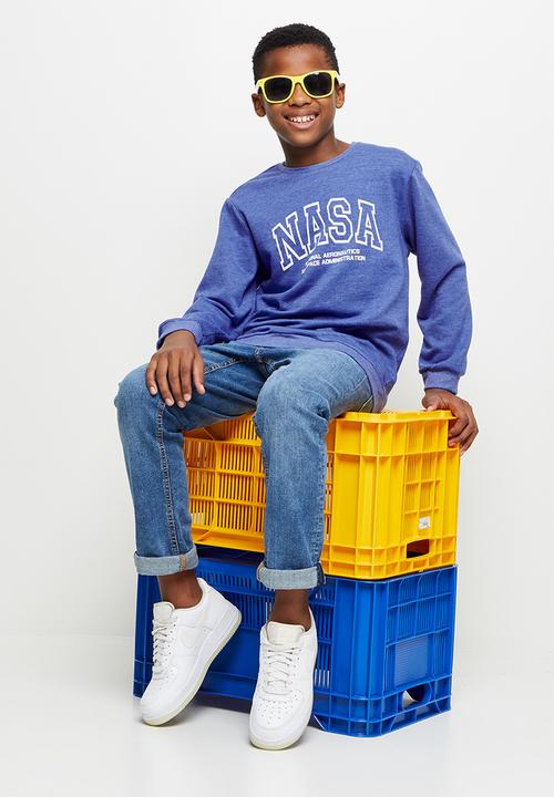 Superbalist - NASA crew graphic sweatshirt - royal melange