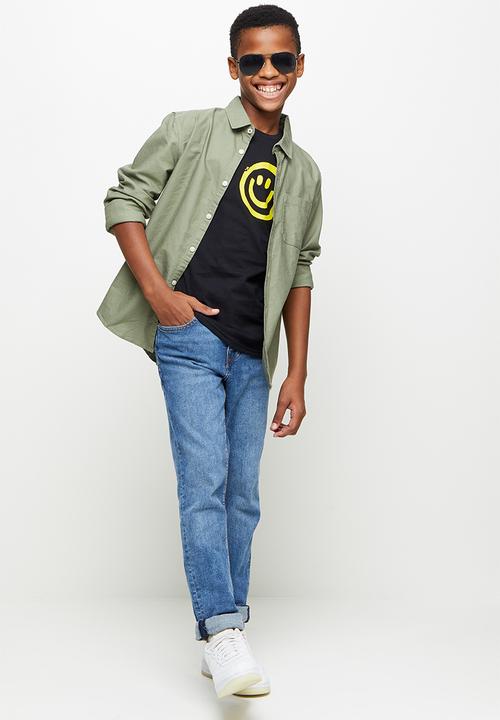 Superbalist - Tween boys smiley graphic tee - black