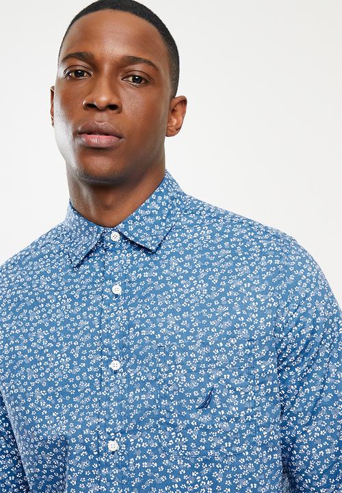 Nautica - Poplin print  - estate blue