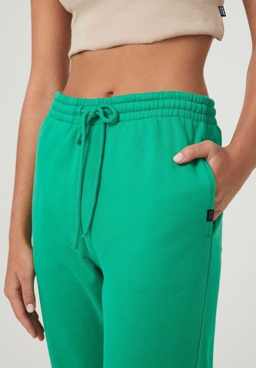 Cotton On - Plush gym track pant - kelly green