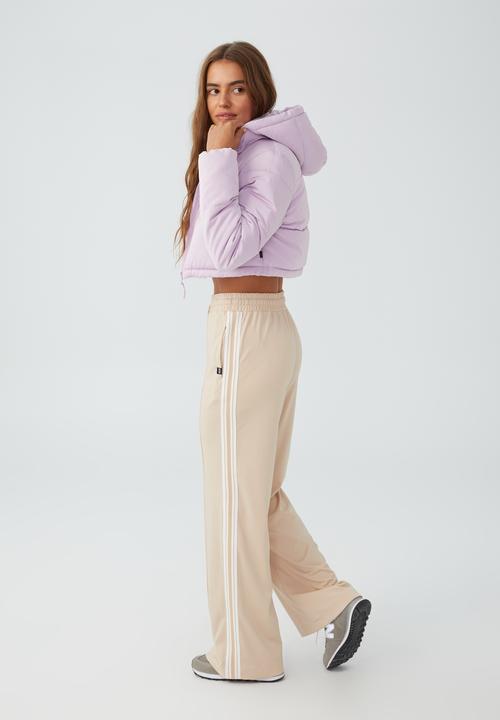 Cotton On - The recycled cropped mother puffer - pink orchid