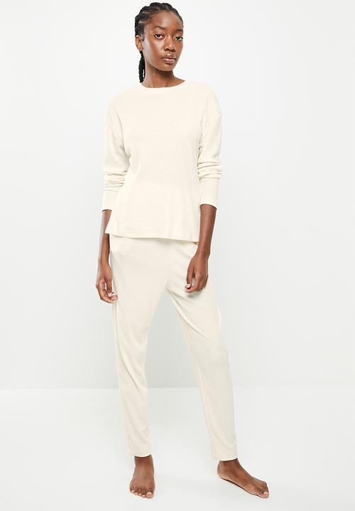 Superbalist - Rib sleep set - stone