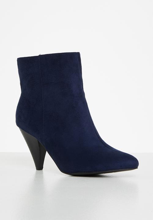 Jada - Pointed cone heel ankle boot - navy