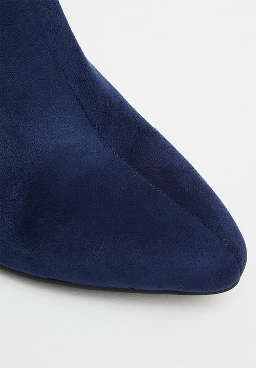 Jada - Pointed cone heel ankle boot - navy