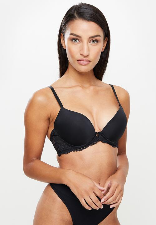 KANGOL - 2-Pack mf and lace double push up plunge bra - red & black