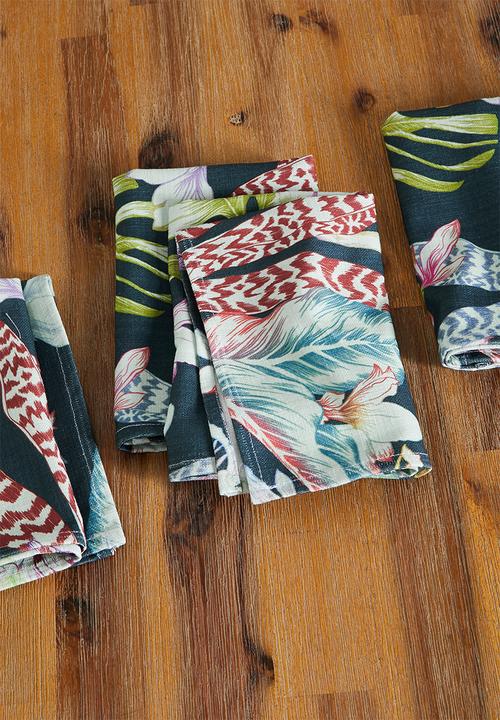 Sixth Floor - Floral botanical napkin set of 4-moody