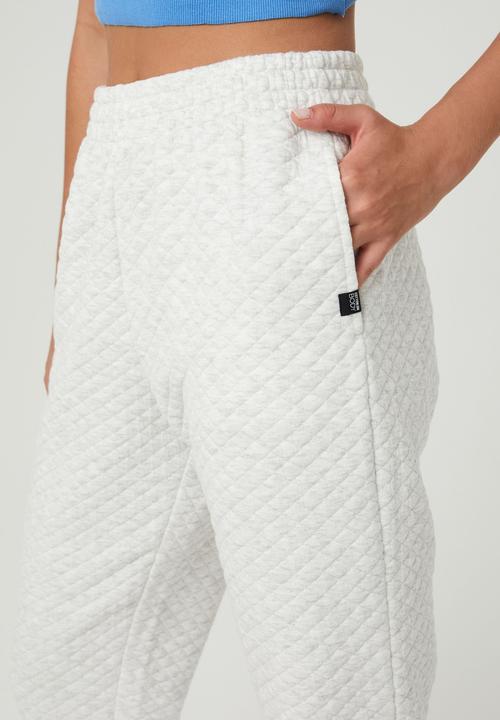 Cotton On - Quilted gym track pant - cloudy grey marle quilted