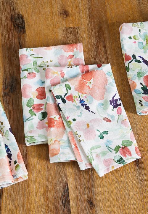 Sixth Floor - Repeat tile napkin set of 4 - multi
