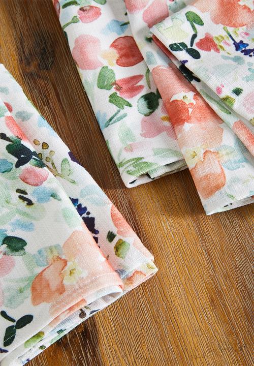 Sixth Floor - Repeat tile napkin set of 4 - multi