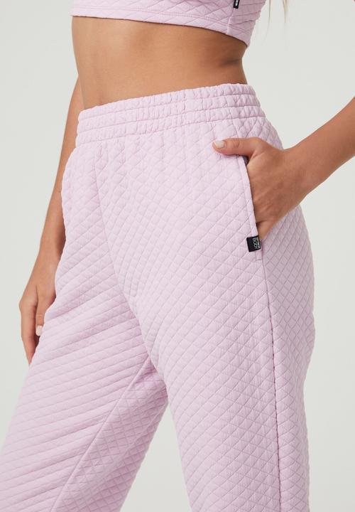 Cotton On - Quilted gym track pant - pink orchid quilted
