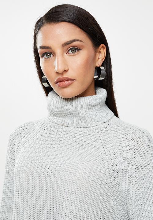 Missguided - Petite recycled batwing crop jumper - grey