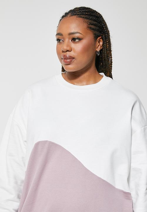 Superbalist - Colourblock sweat dress - mocha & ecru
