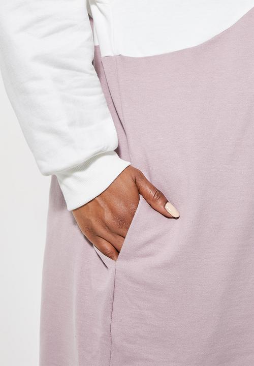 Superbalist - Colourblock sweat dress - mocha & ecru