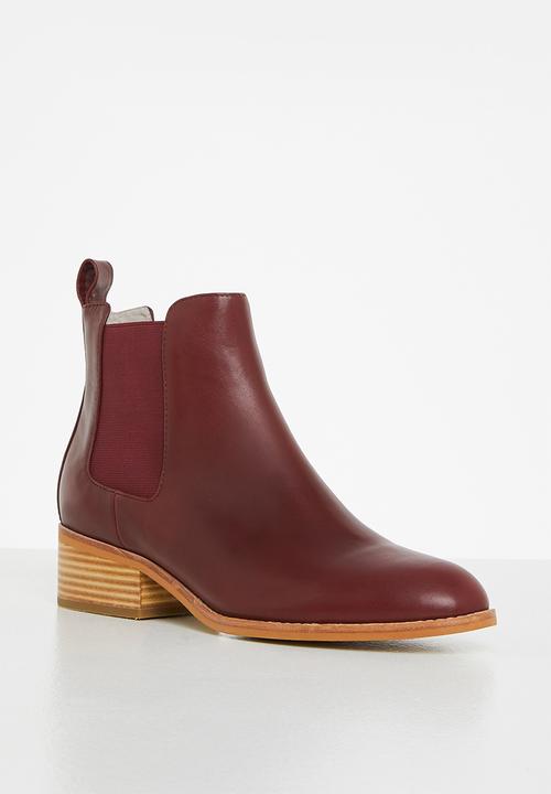 Julz - Leah leather chelsea boot - burgundy