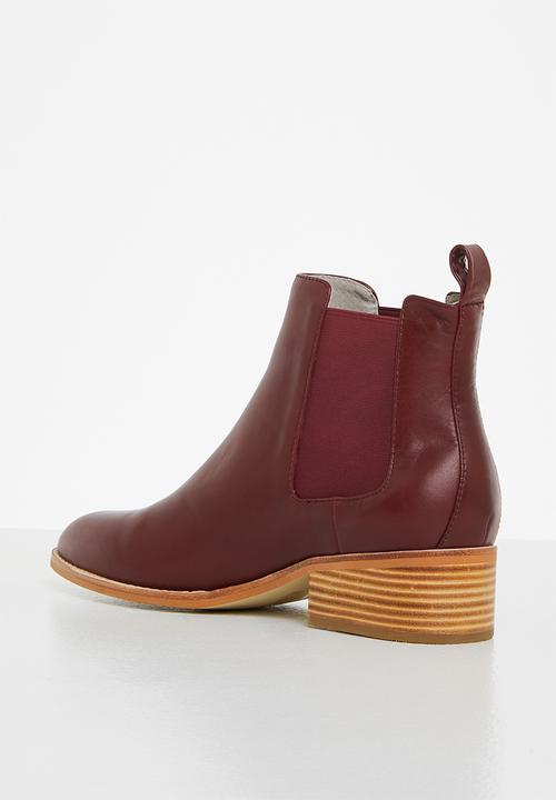 Julz - Leah leather chelsea boot - burgundy