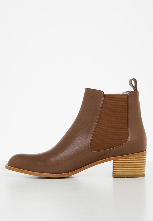 Julz - Leah leather chelsea boot - choc