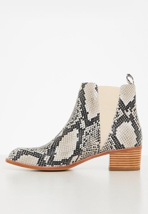 Julz - Kinsley leather chelsea boot -black & grey