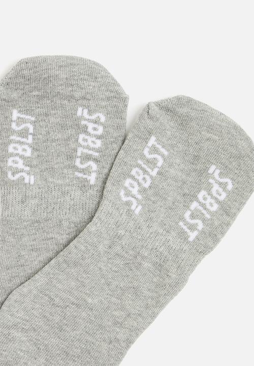 Superbalist - 2 Pack branded secret socks - grey