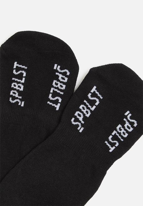 Superbalist - 2 Pack branded secret socks - black