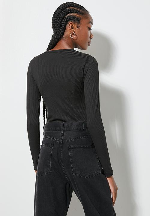 Superbalist - 2-Pack fine rib crew neck tops - black & mink